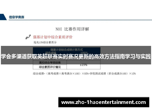 学会多渠道获取英超联赛实时赛况更新的高效方法指南学习与实践 学会多渠道获取英超联赛实时赛况更新的高效方法指南学习与实践